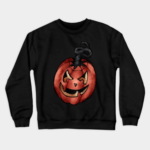 Orange Jack O Lantern sticker Crewneck Sweatshirt by JJLosh